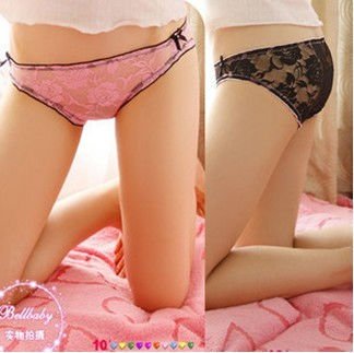 Pierced rose underwear soft lace underwear sexy underwear sexy panties Free shipping