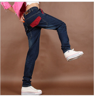 Pig spring jeans female plus size loose denim trousers