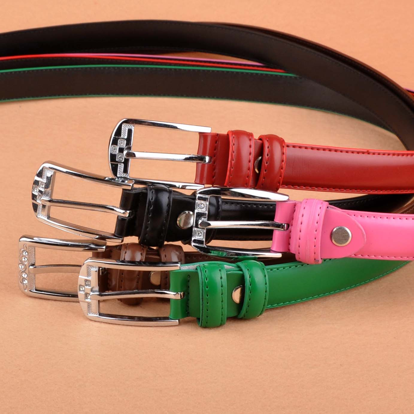 Pin buckle cowhide casual genuine leather women's strap belt women's strap