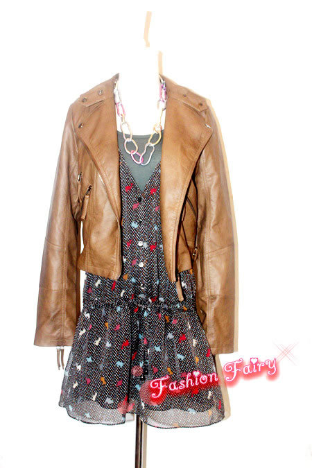 Pink autumn and winter new arrival female outerwear design leather short slim clothing small