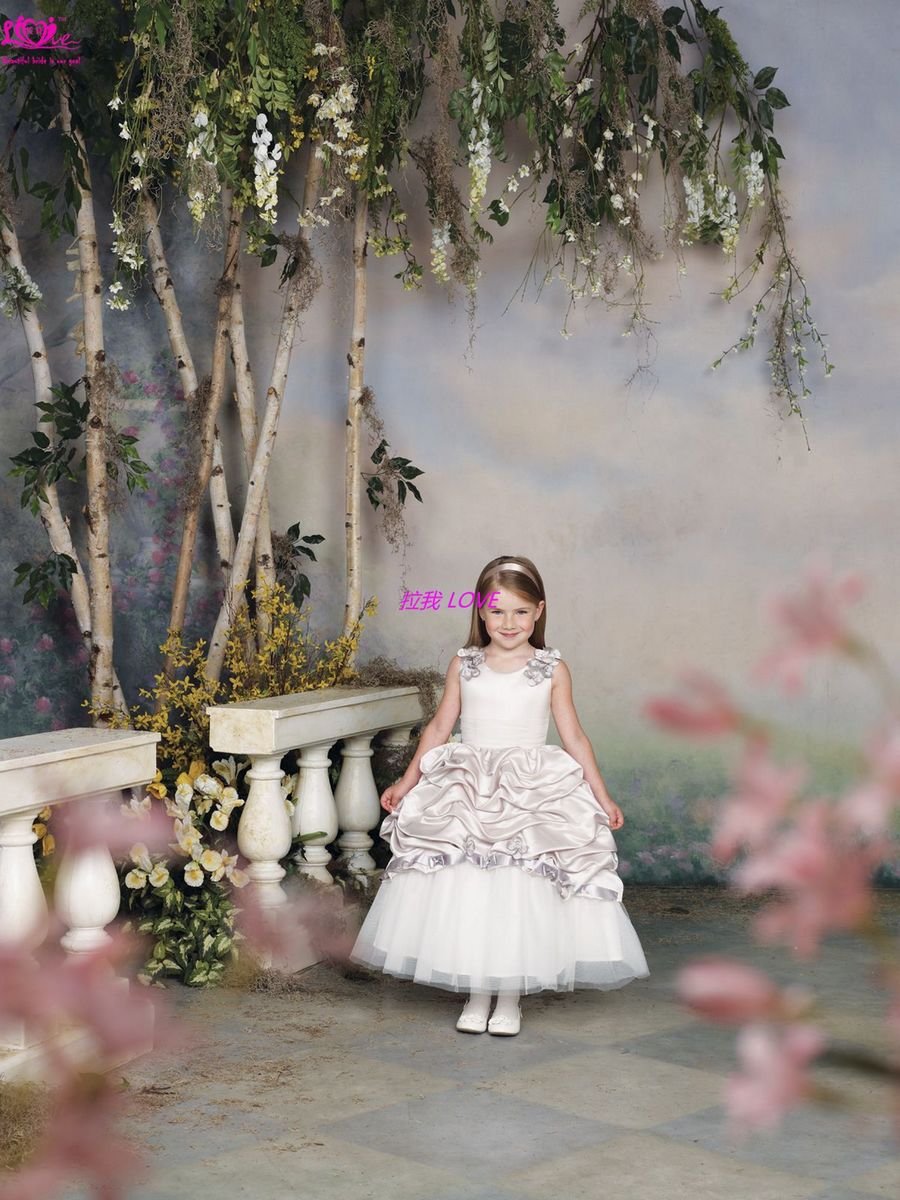 Pink Belt Bow Beaded Satin Children New Arrival Empire Waistcoat Custom Made Lovely Beautiful Flower Girl Dress