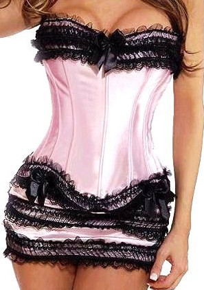 Pink body shaper Valentine's Day Gothic Lingerie Sexy Lace Up Bustier Top Woman corsets