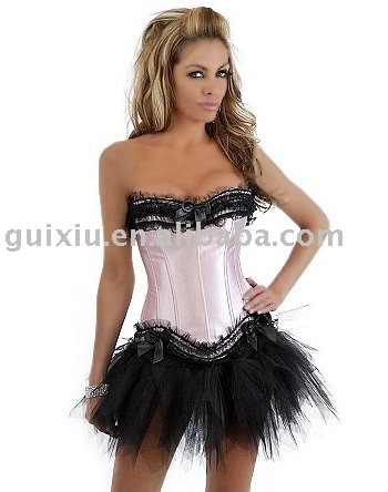 pink Corset with Mini Skirt