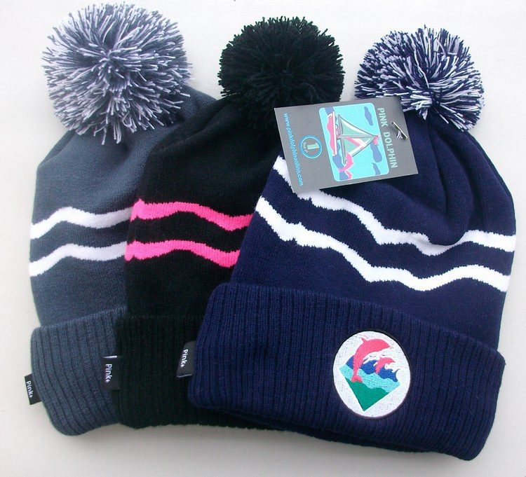 PINK DOLPHINE NEW STYLE sports Beanies hats 3 colors black grey navy freeshipping