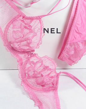 Pink luxury hot-selling transparent ultra-thin sexy women's single-bra underwear set