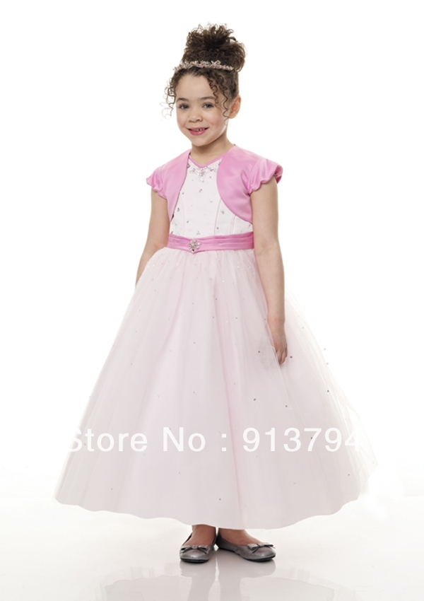 Pink Organza FL-036 Flower Girl Dresses FL-036 High Quality