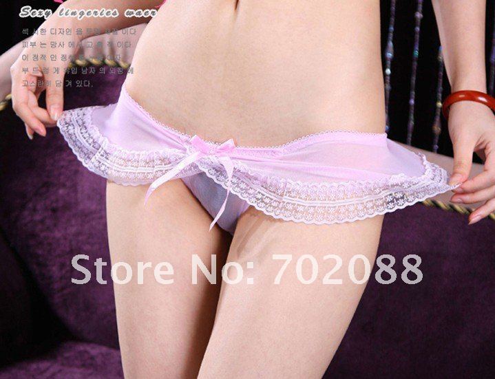 Pink sexy lingerie Transparent gauze Lady's sexy underwear intimates12pcs