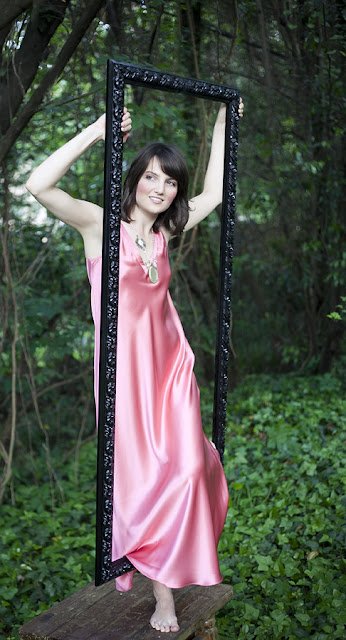 pink silk cocktail dress/gown