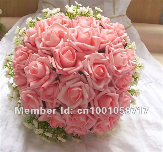 Pink Wedding Flower with 33cm Diametre 24 Roses wedding bouquets For sale