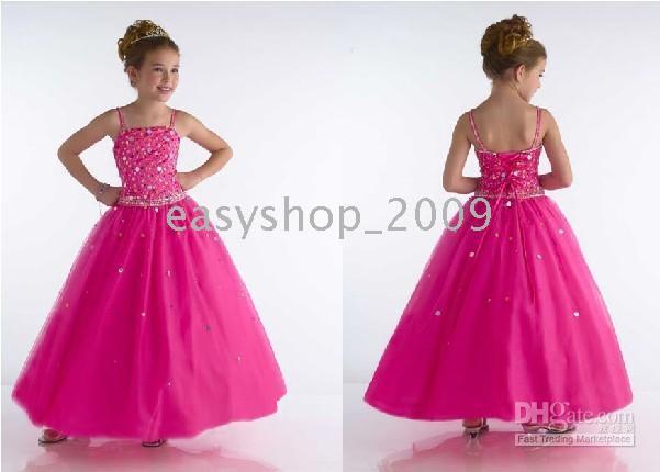 Pink Wedding Pageant Party Flower Girls Dress SZ 4-5 YA1