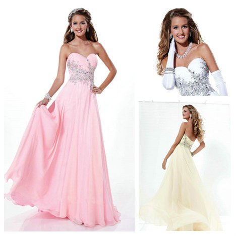 Pink White Yellow Chiffon Long Cheap Party Dresses For Women Wholesale Prom Dress