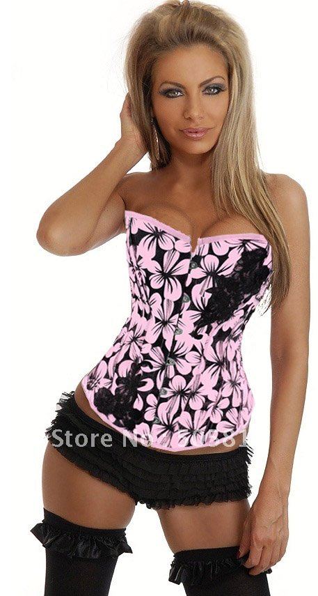 Pink yellow Blue Sexy flower corset shaper G-sting NEW women lift up shaper lingerie sexy costume MUCH Lower price CJ878