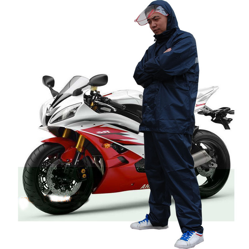 Pioneered hat brim poncho motorcycle raincoat set super waterproof