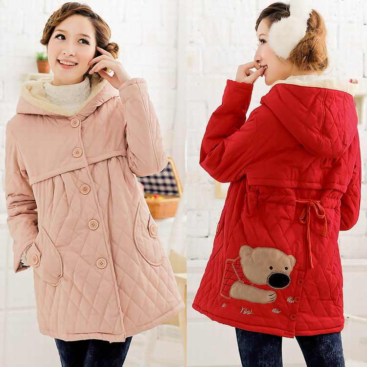 Piti consequential mommas 3253 maternity winter 100% cotton thickening maternity wadded jacket cotton-padded jacket hat thermal