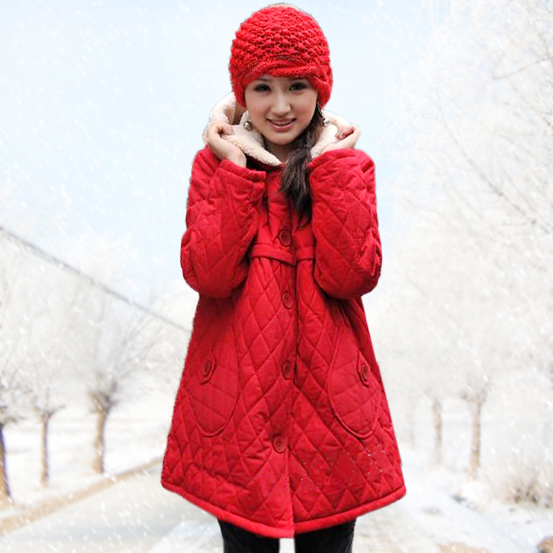 Piti consequential mommas maternity clothing winter thickening wadded jacket bear maternity cotton-padded jacket with a hood