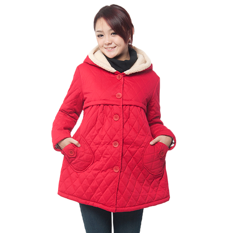 Piti consequential mommas maternity clothing winter thickening wadded jacket bear maternity cotton-padded jacket with a hood