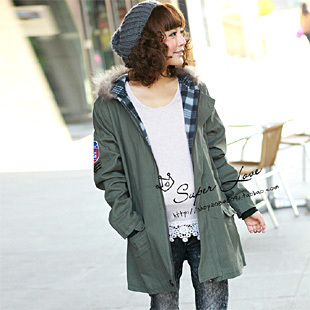 Piti house maternity clothing autumn and winter with a hood long design overcoat maternity trench outerwear popular 13617