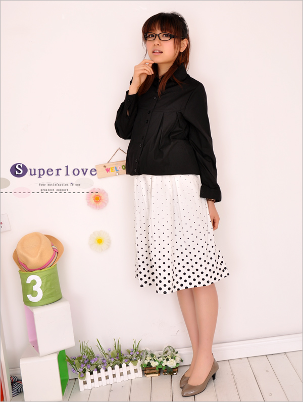 Piti house maternity clothing summer japanese style fresh round dot maternity bust skirt 33764 ,MH
