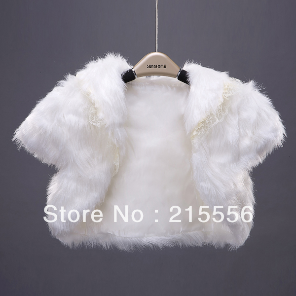 PJ030 Fashion  Fur shawl birdal with lace short sleeve Free shipping !