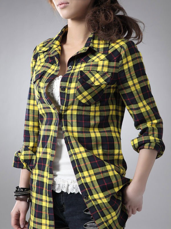 Plaid Shirt For Woman,Red Plaid Sweety Shirt Drop Shipping,New&Cheap 2012 Shirt,3 Days Leading,Wholesale Price/1 Pcs/Lot-YJ8031