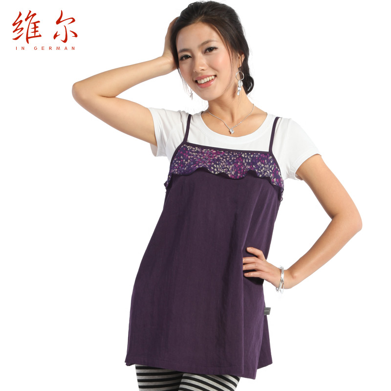 plaid Villmergen radiation-resistant maternity clothes radiation-resistant maternity clothing spaghetti strap top mommas top