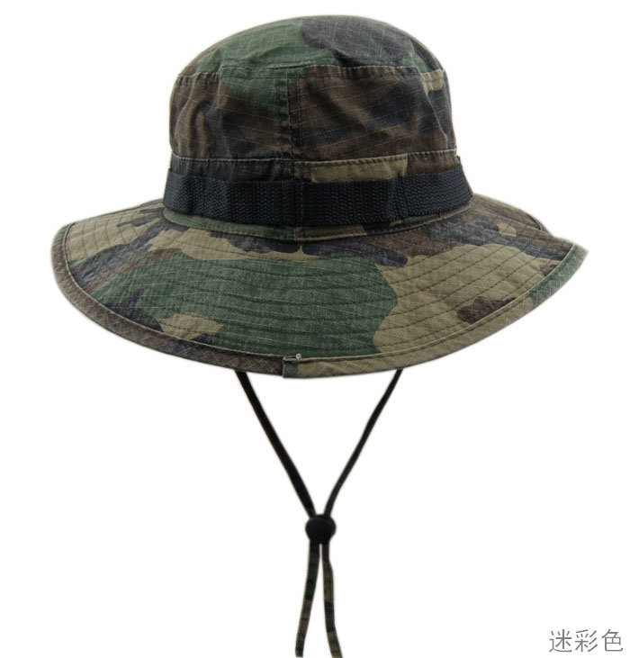 Plain 100% cotton wide brim hat summer Camouflage bucket hat