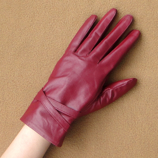 Plane sheepskin gloves female spring and autumn of leather gloves women's genuine leather gloves