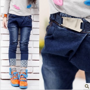 Pleasant baby spring female child fashion quality water wash jeans