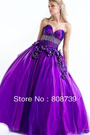 Pleated Bodice Strapless Sequined Crystal Ball Gown Quinceanera Dress