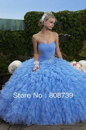 Pleated Bodice Tulle Ball Gown Quinceanera Dress