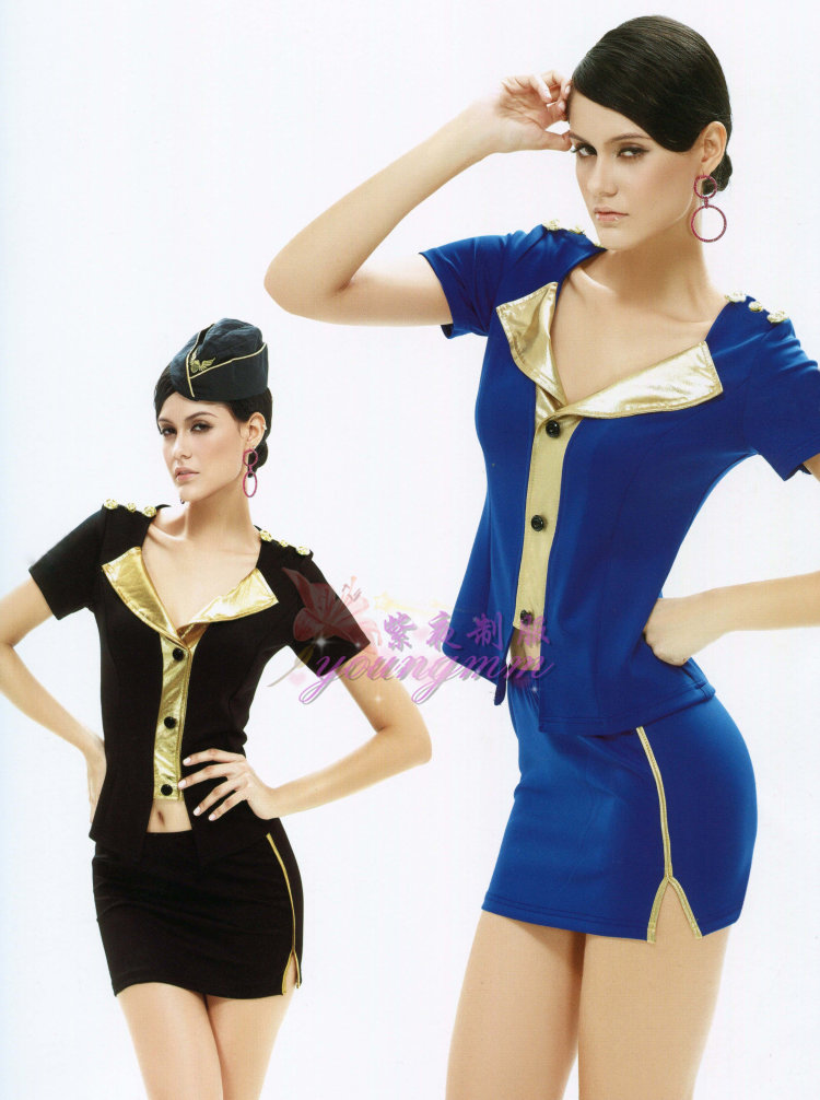 Plolicy dj princess clothes bag skirt short skirt autumn and winter uniform the temptation to set the professional stewardess
