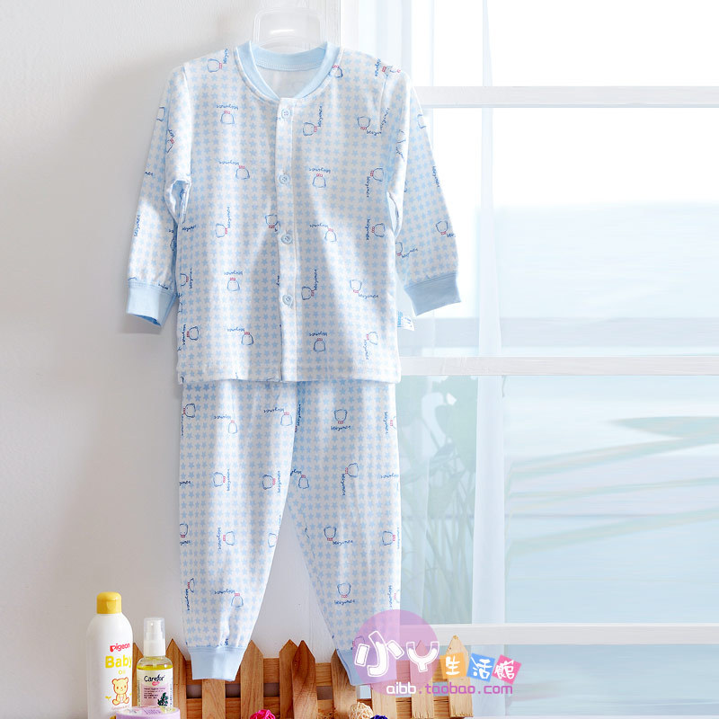 Ploughboys autumn baby 100% cotton child cardigan sleepwear baby autumn underwear set 1936