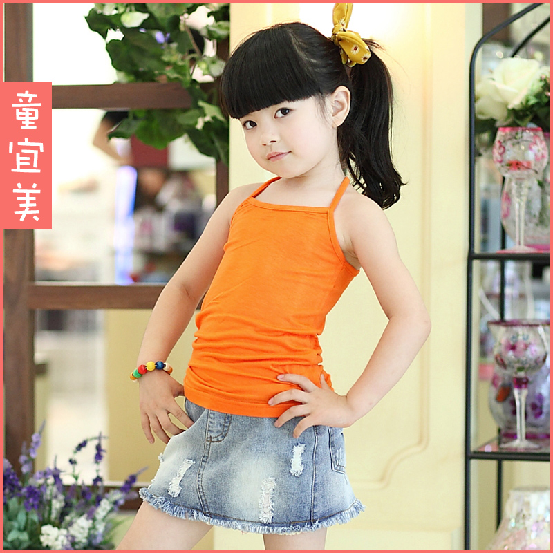 Ploughboys children's clothing summer 2013 clothing girls candy color spaghetti strap top spaghetti strap child vest
