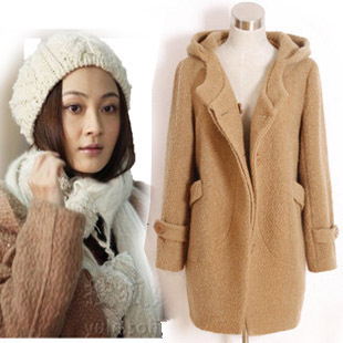 ploughboys woolen Free shipping autumn thicken plus size big fat loose double breasted trench women fashion overcoat outerwear