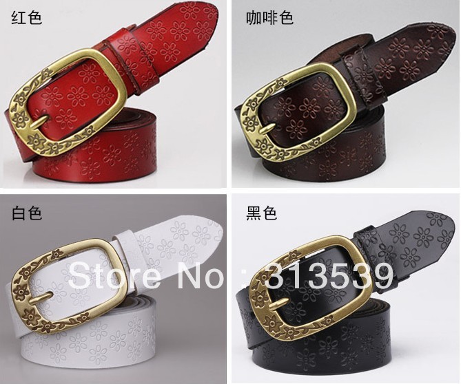 Plum buckle autumn and winter all-match genuine leather women's belt female fashion women's genuine leather strap female