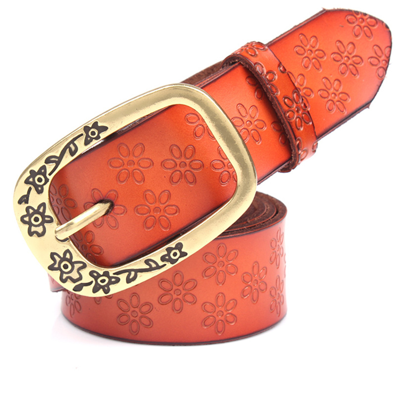 Plum buckle genuine leather women's strap fashion genuine leather belt female all-match decoration belt vintage