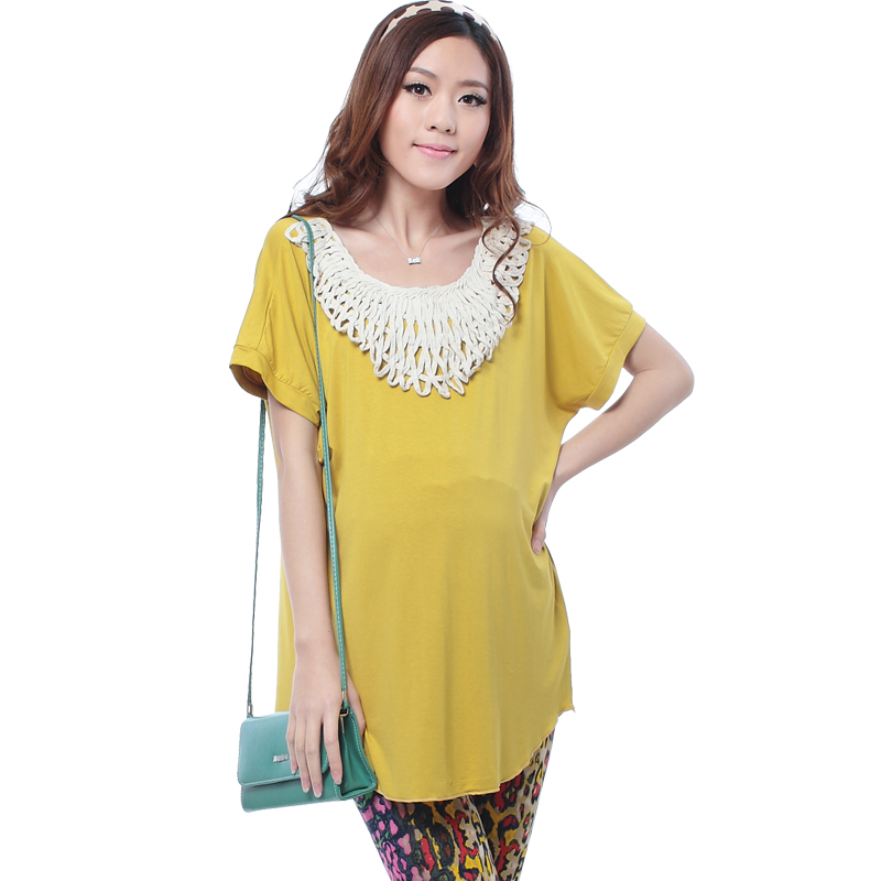 Plus size 2013 maternity clothing summer maternity clothing short-sleeve top fashion maternity t-shirt sweater
