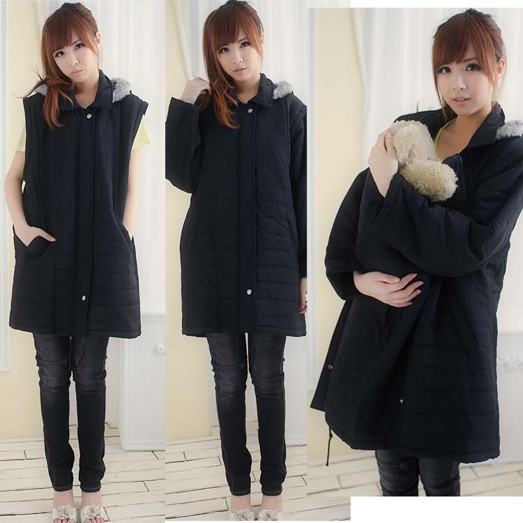 Plus size autumn and winter thickening thermal maternity wadded jacket cotton-padded jacket outerwear overcoat clothes for