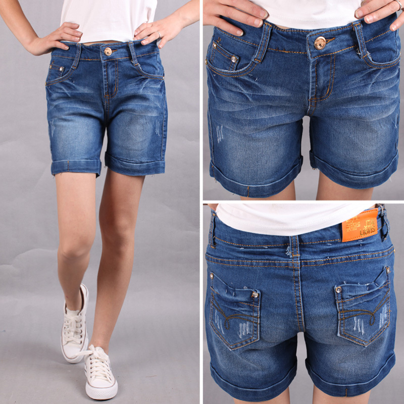 Plus size elastic 2012 women's jeans female trousers shorts casual loose