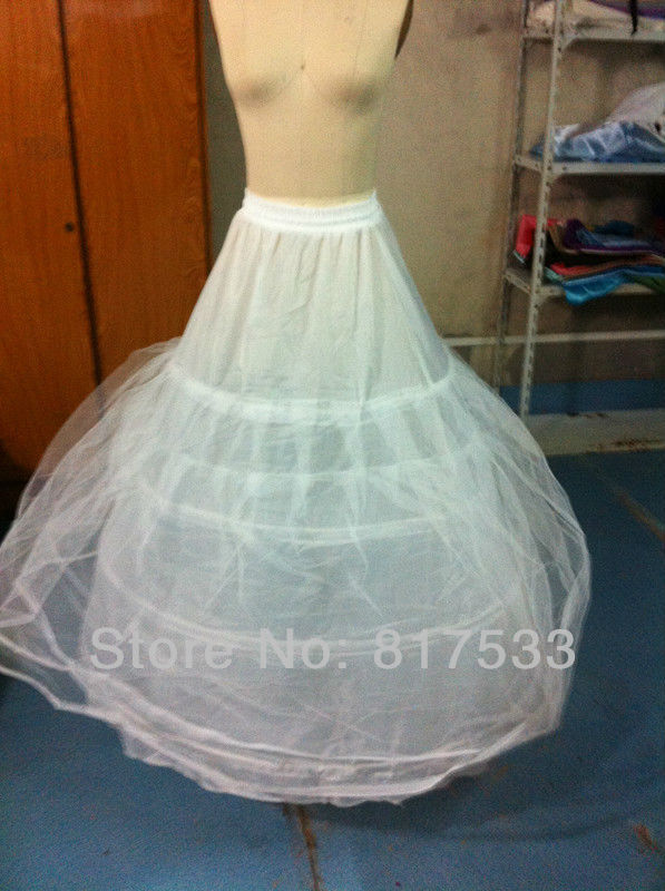 plus size elastic waist with hard 4 hoops 65- 75cm white thick net petticoat wedding matching ball gown style dress