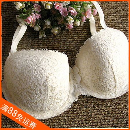 Plus size fashion plus size underwear skin color lace large cup with wire bra 85d 90c