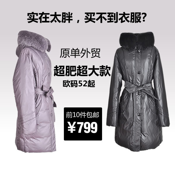 Plus size large plus size thickening Women plus size down coat luxury fox fur