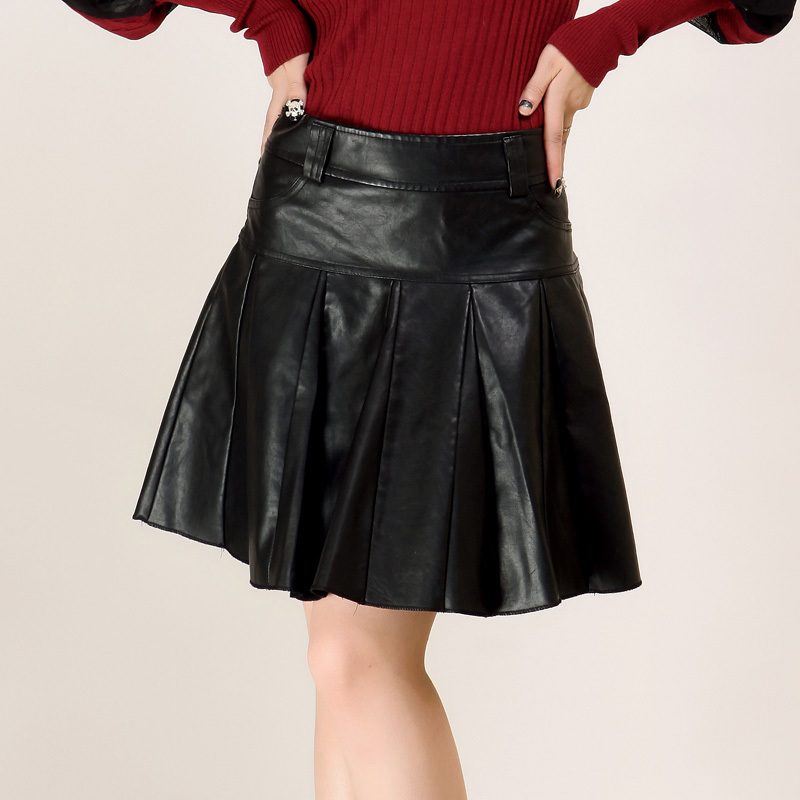 Plus size leather skirt leather u bust skirt short skirt plus size leather skirt mm pew short skirt small leather skirt short