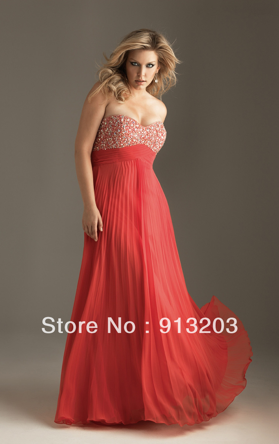 Plus Size Orange Cute A-line Sweetheart Floor-length Prom Dress 2013 New Arrival