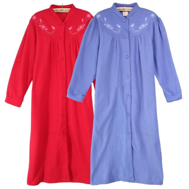 Plus size plus size autumn and winter lengthen plus size plus size polar fleece fabric bathrobe robe at home service obscenely