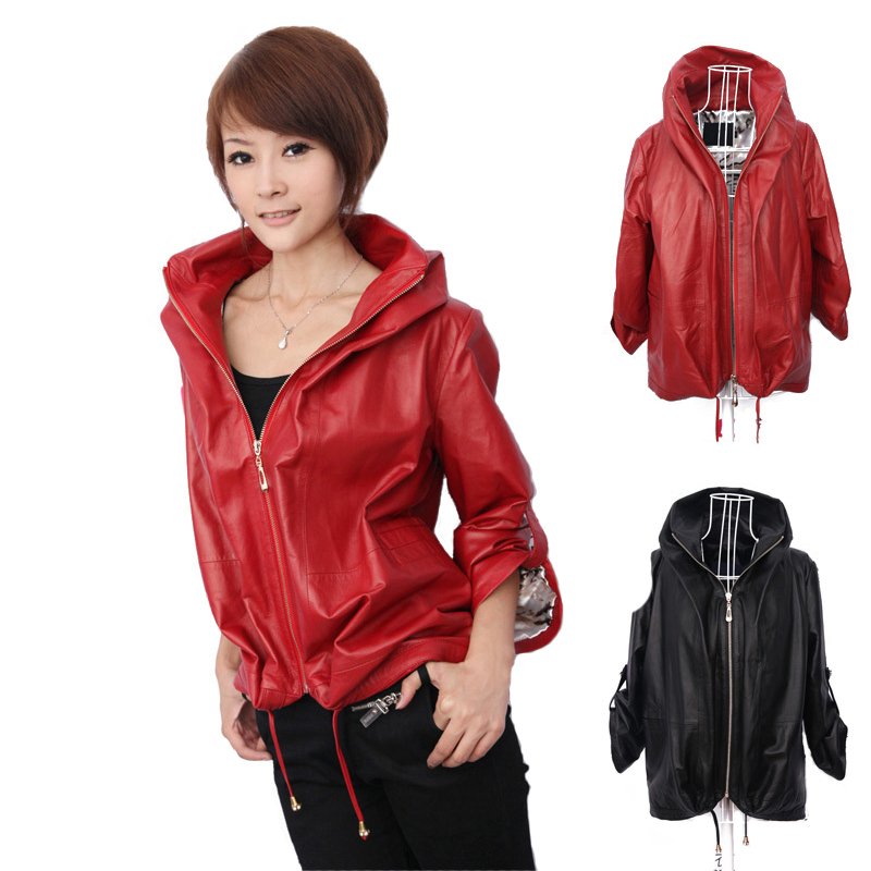 Plus size plus size leather clothing 2011 Women short design sheepskin genuine leather clothing outerwear