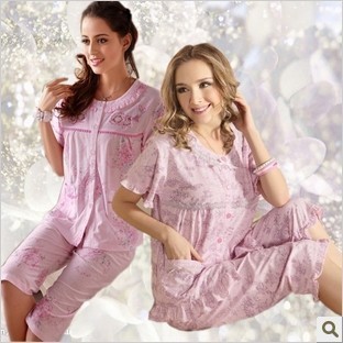 Plus size plus size plus size short-sleeve lounge 100% cotton female plus size sleepwear