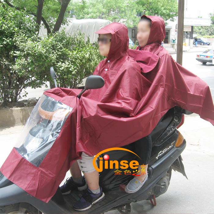 Plus size thickening electric bicycle motorcycle double poncho pvc fabric