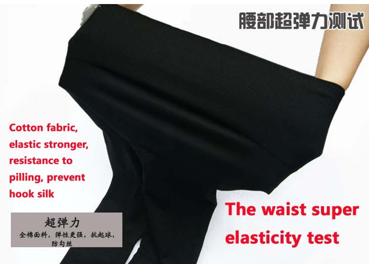 plus size warm leather trousers,black thickening women legging winter warm,Combed cotton nine points winter pants women