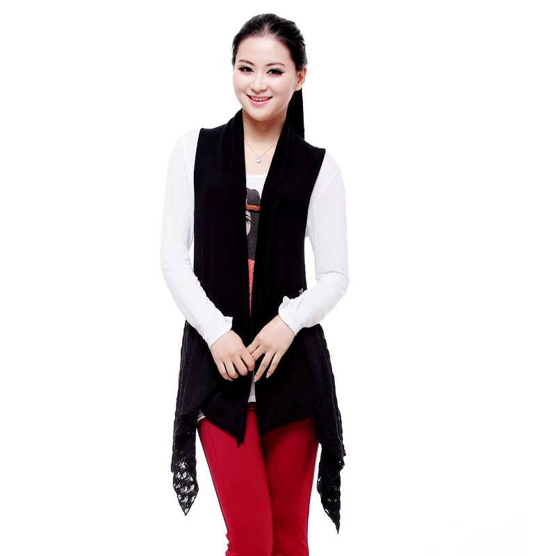 Plus size women autumn new arrival 2012 thin knitted sleeveless cardigan cape